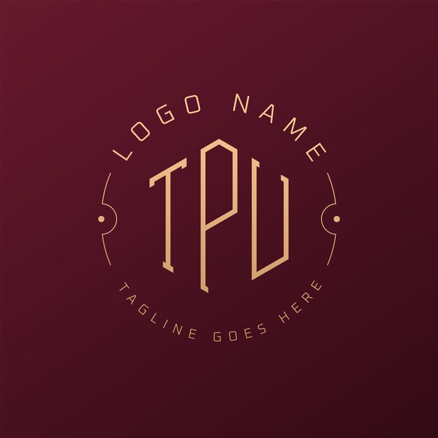 Diseño de logotipo de TPU de lujo Letra elegante TPU Monograma Logotipo minimalista Poligono Template de diseño de logotipo TPU