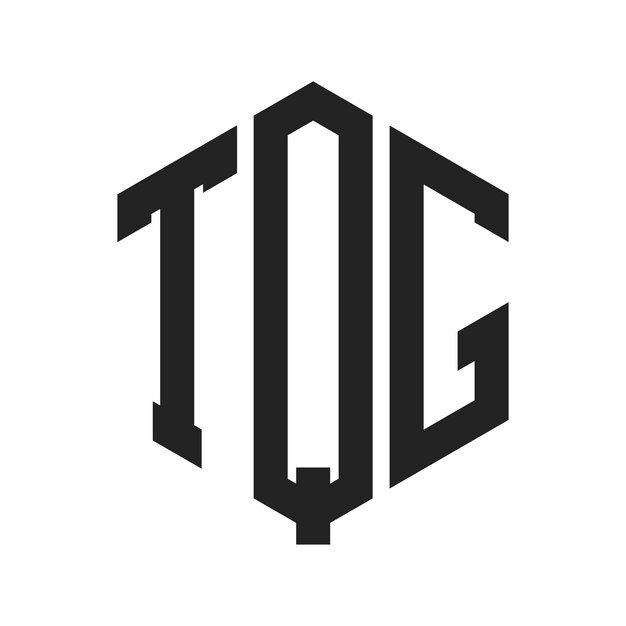 Diseño del logotipo de TQG Letra inicial TQG Monograma Logotipo con forma de hexágono