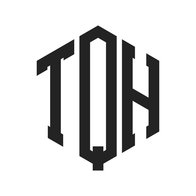 Diseño del logotipo de TQH Letra inicial TQH Monograma Logotipo con forma de hexágono