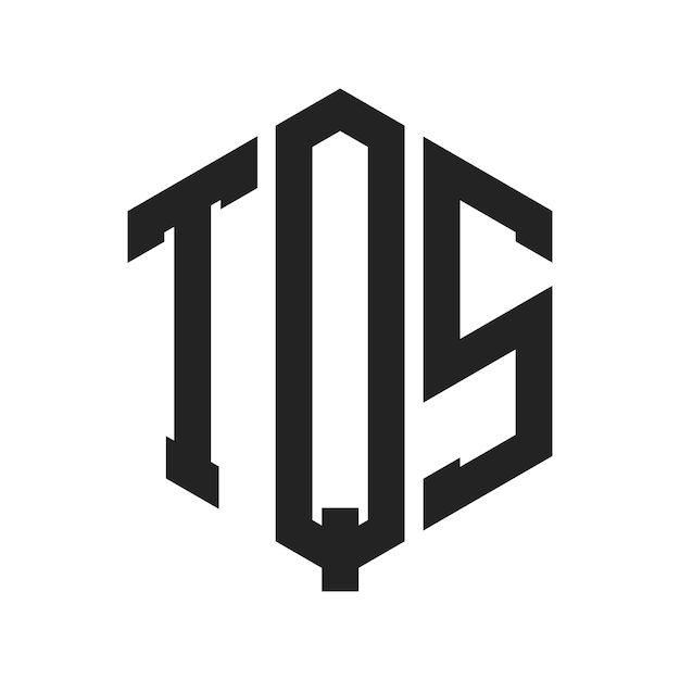 Diseño del logotipo de TQS Letra inicial TQS Monograma Logotipo con forma de hexágono