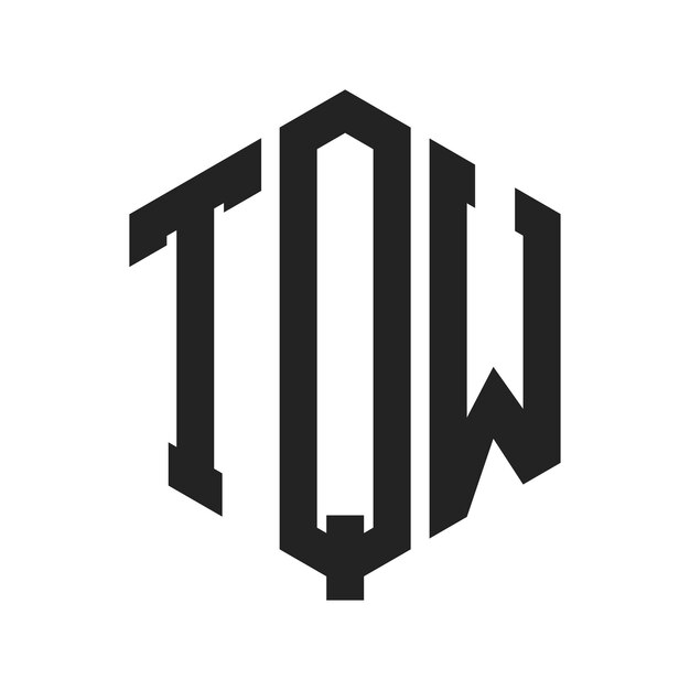 Diseño del logotipo de TQW Letra inicial TQW Monograma Logotipo con forma de hexágono