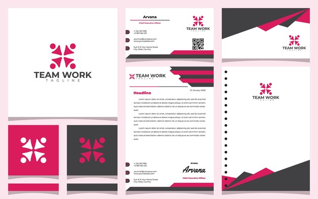 Diseño de logotipo de trabajo en equipo con el concepto de cuatro personas en círculo.