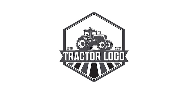 Diseño del logotipo del tractor vintage retro