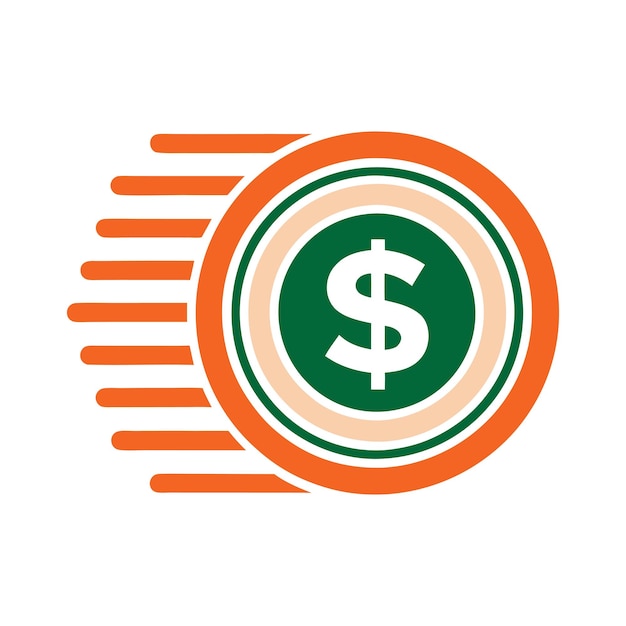 Diseño del logotipo de la transferencia rápida de dinero