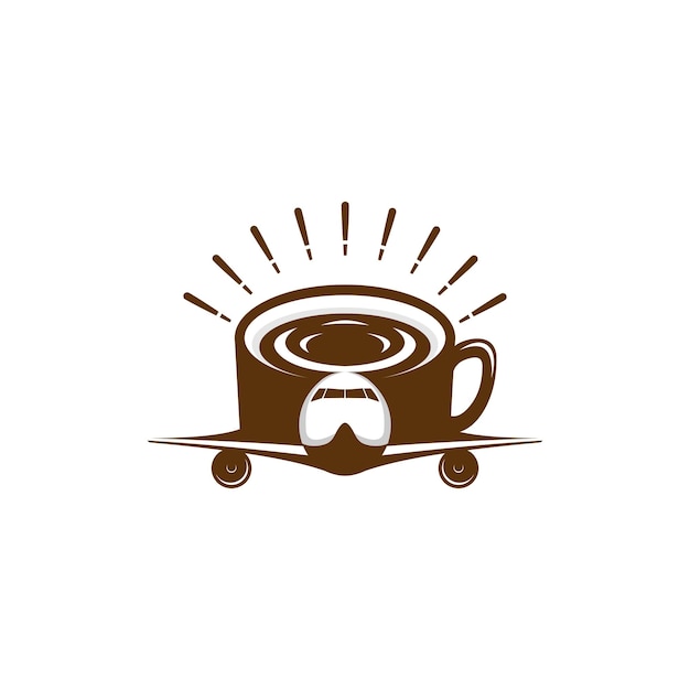 Diseño de logotipo de transporte de avión de café