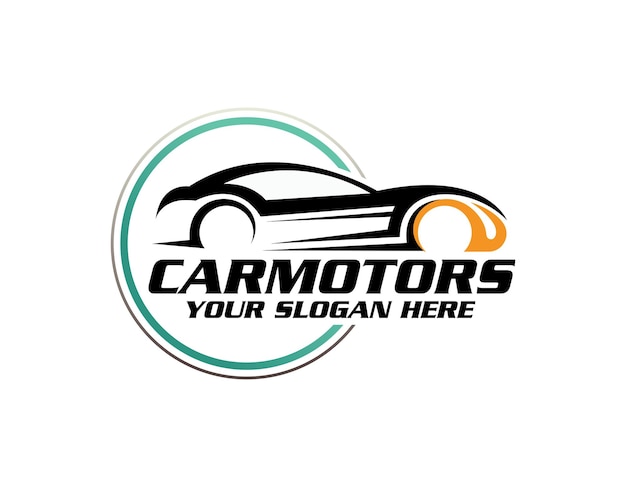 Diseño de logotipo de transporte con idea de placa de vector de engranaje o caja de cambios