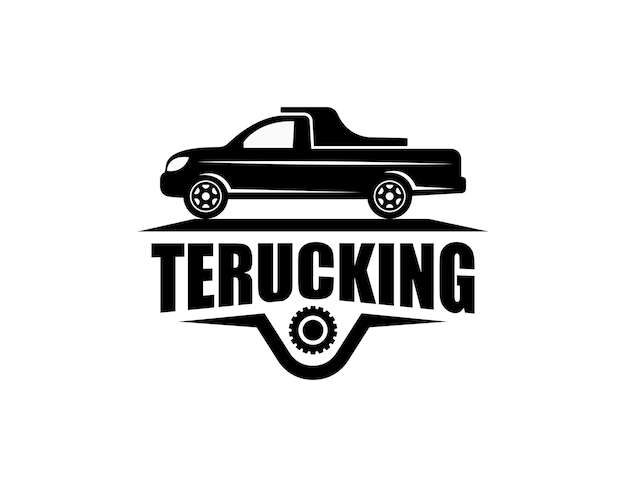 Diseño de logotipo de transporte con idea de placa de vector de engranaje o caja de cambios
