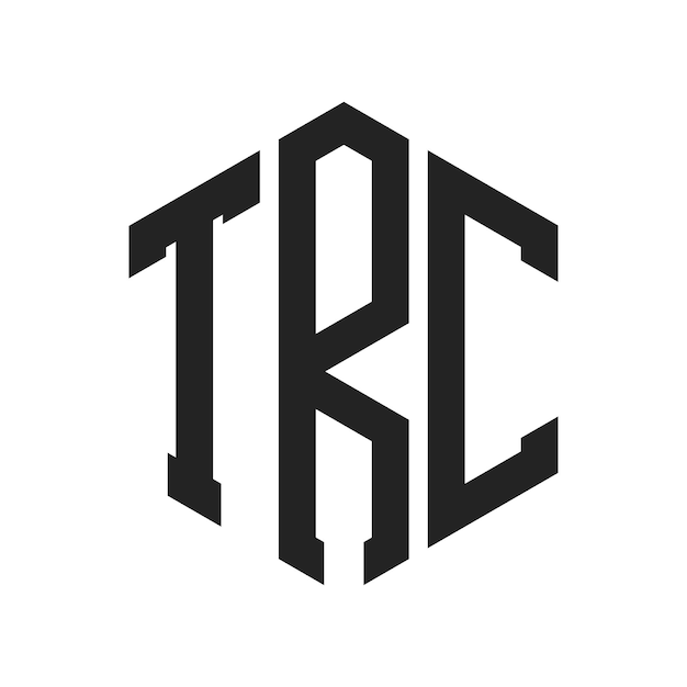 Diseño del logotipo TRC Letra inicial TRC Monograma Logotipo con forma de hexágono