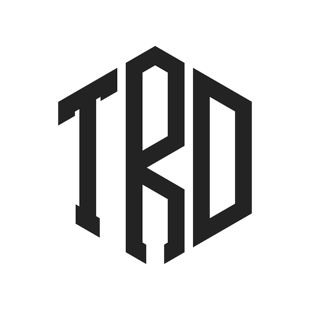 Diseño del logotipo de TRD Letra inicial Monograma de TRD Logotipo con forma de hexágono