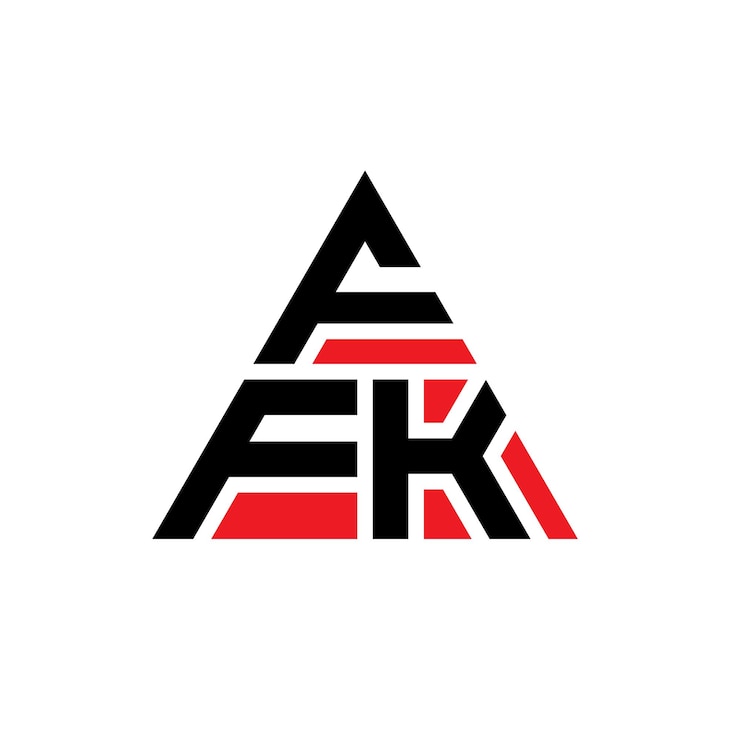 Vector diseño del logotipo triangular ffk con forma de triángulo diseño del monograma ffk triángulo vector logotipo plantilla con color rojo logotipo triangulares ffk simple elegante y lujoso