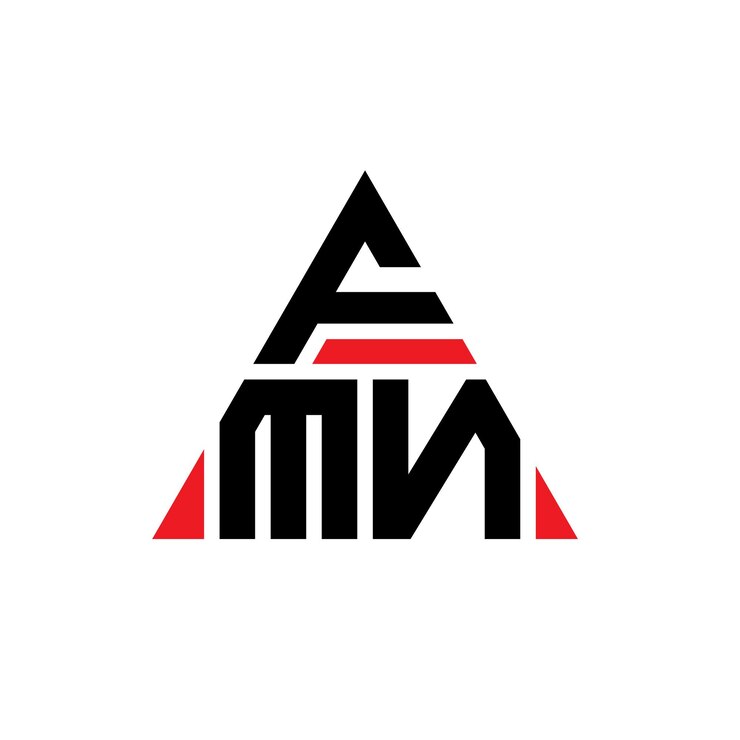 Vector diseño del logotipo triangular de fmn con forma de triángulo diseño del monograma del logotipo de fmn triángulo vectorial de fmn plantilla del logotipo con color rojo logotipo triangulares de fmn simple elegante y lujoso