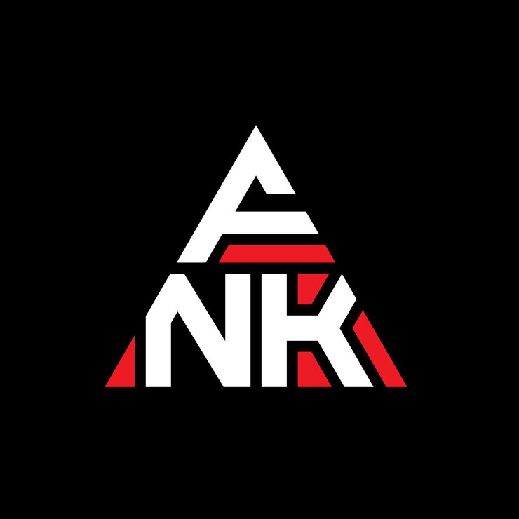 Vector diseño del logotipo triangular fnk con forma de triángulo diseño del monograma del logotipo del triángulo fnk