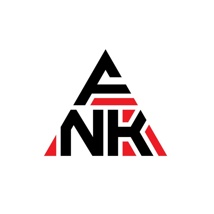Vector diseño del logotipo triangular fnk con forma de triángulo diseño del monograma del logotipo del triángulo fnk