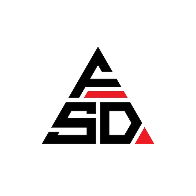 Vector diseño del logotipo triangular fsd con forma de triángulo diseño del monograma fsd triángulo vectorial fsd plantilla de logotipo con color rojo logotipo triangulares fsd simple elegante y lujoso