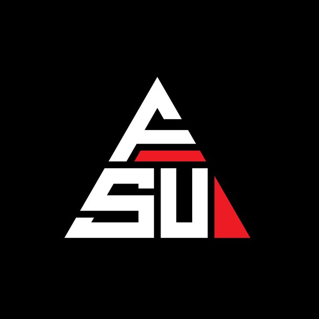 Diseño del logotipo triangular de la FSU con forma de triángulo Diseño del monograma del logotipo del triángulo del FSU