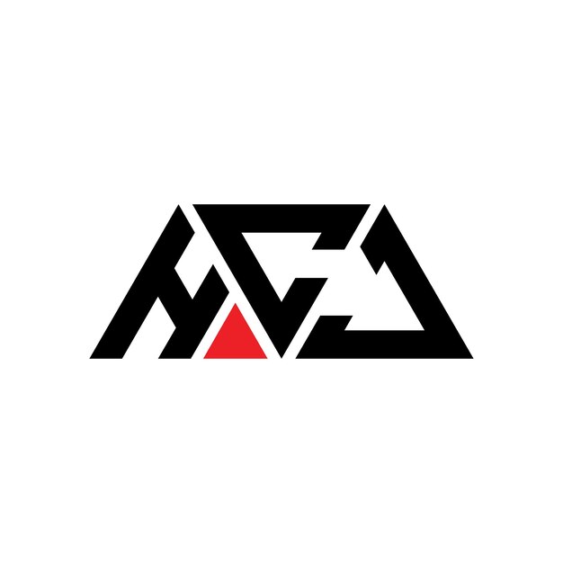 Diseño del logotipo triangular de HCJ con forma de triángulo Diseño del monograma del logotipo del triángulo del HCJ