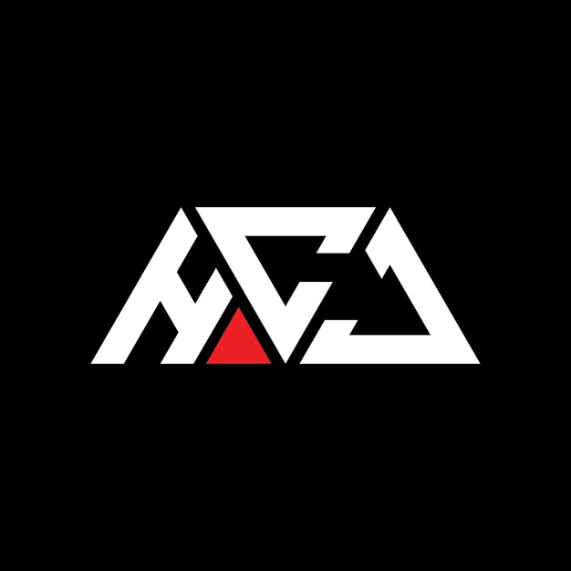 Diseño del logotipo triangular de HCJ con forma de triángulo Diseño del monograma del logotipo del triángulo del HCJ