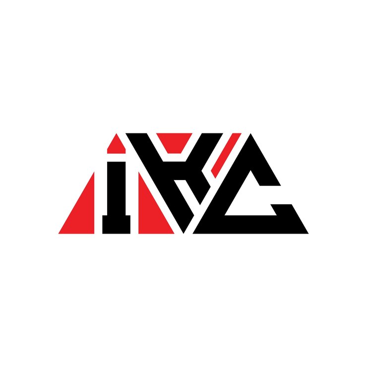 Vector diseño del logotipo triangular de ikc con forma de triángulo diseño del monograma del logotipo del triángulo del ikc