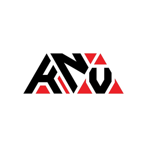 Diseño del logotipo triangular KNV con forma de triángulo Diseño del monograma KNV triángulo vectorial plantilla del logotipo KNV con color rojo Logo triangular Simple Elegante y lujoso Logo KNV