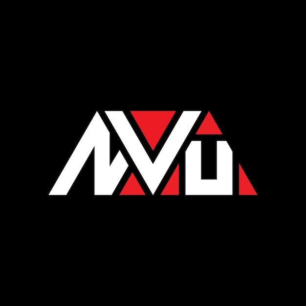 Vector diseño del logotipo triangular de nvu con forma de triángulo diseño del monograma de nvu triángulo de nvu modelo de logotipo vectorial triangular con color rojo logotipo triangulares de nvu simple elegante y lujoso logotipo de nvu