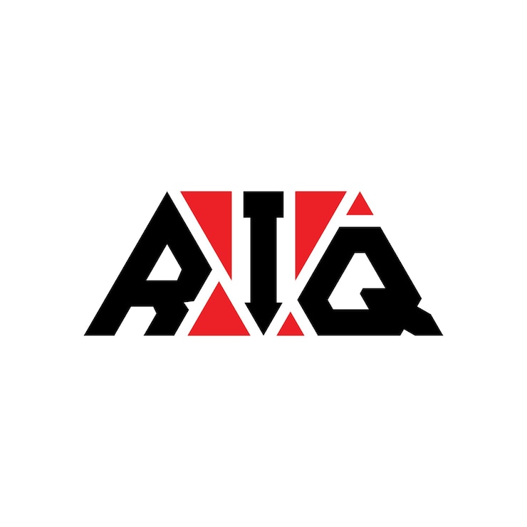 Vector diseño del logotipo triangular riq con forma de triángulo diseño del logotipo del triángulo riq monograma riq triángulo vectorial plantilla del logotipo con color rojo riq logo triangular sencillo elegante y lujoso logotipo riq