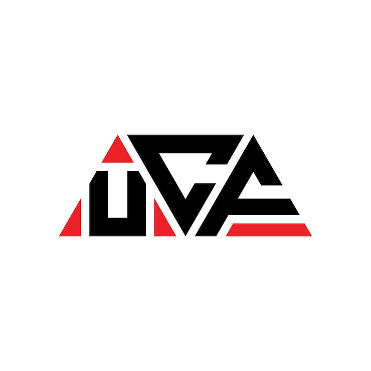 Vector diseño del logotipo triangular de ucf con forma de triángulo diseño del monograma del logotipo del triángulo de ucf