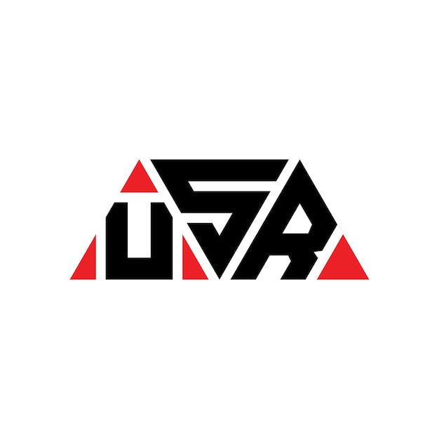Diseño del logotipo triangular de USR con forma de triángulo Diseño del monograma del logotipo del triángulo de USR