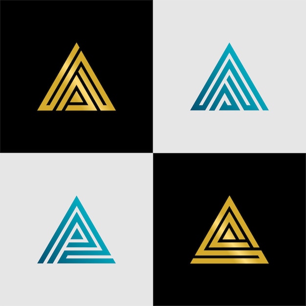 Vector diseño de logotipo de triángulo abstracto minimalista