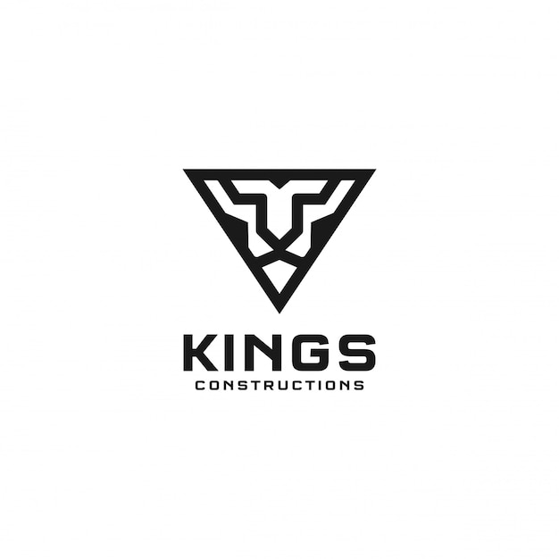 diseño de logotipo de triángulo abstracto de rey león