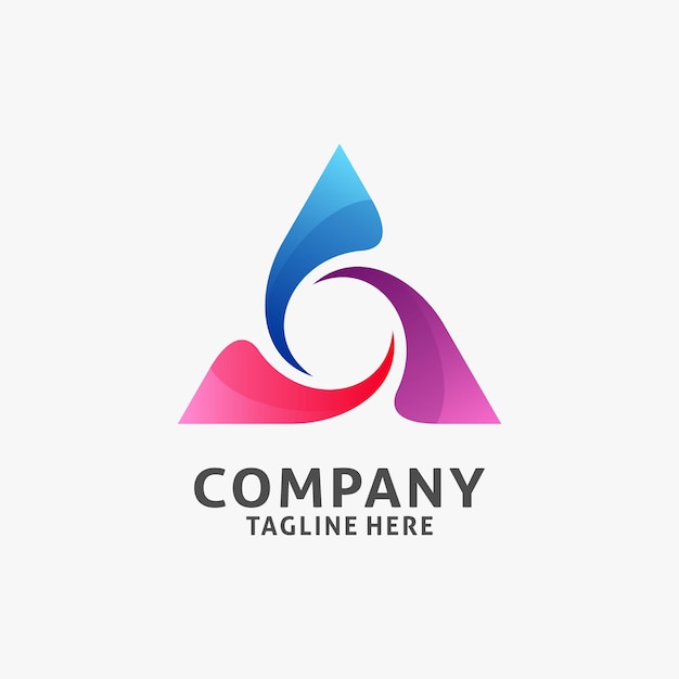 Diseño de logotipo de triángulo abstracto