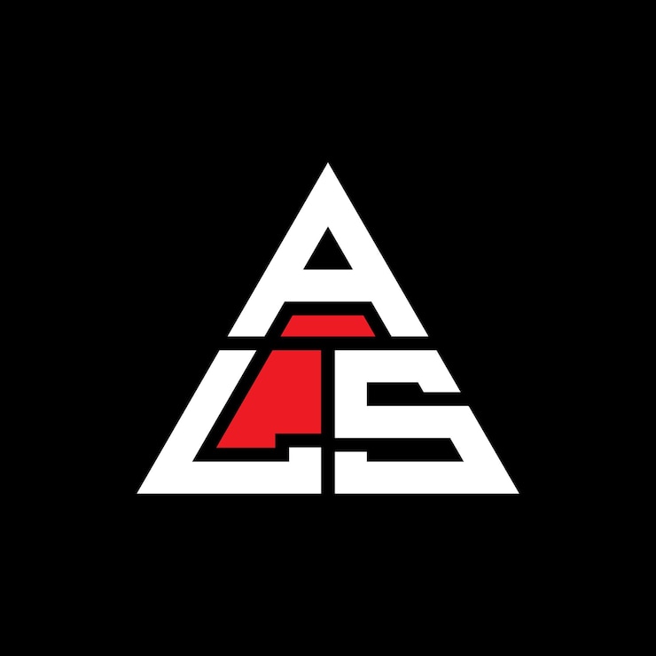 Vector diseño del logotipo del triángulo als con forma de triángulo diseño del monograma del logotipo als triángulo vectorial plantilla del logotipo con color rojo logotipo triangular als simple elegante y lujoso