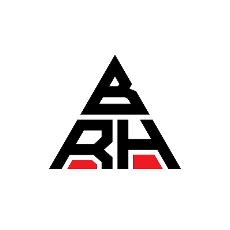 Vector diseño del logotipo del triángulo brh con forma de triángulo diseño del logotipo triángulo monograma brh triángulo vectorial plantilla del logotipo con color rojo logotipo triangular brh sencillo elegante y lujoso