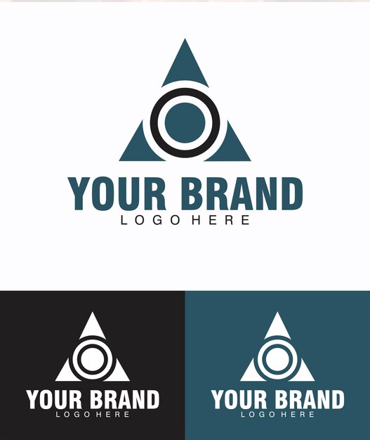 Diseño de logotipo de triángulo y círculo para su marca