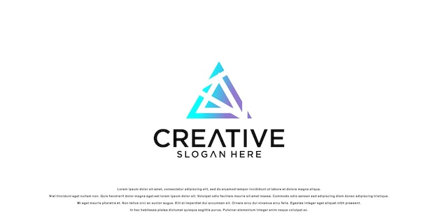 Diseño de logotipo de triángulo creativo con vector premium a todo color de estilo moderno