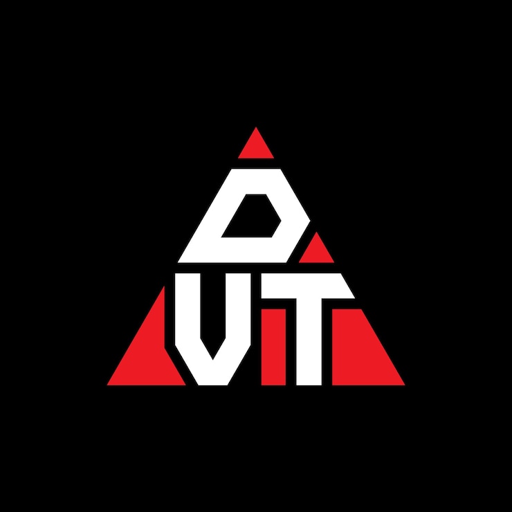 Vector diseño del logotipo del triángulo dvt con forma de triángulo diseño del monograma dvt triángulo vector logotipo plantilla con color rojo logotipo triangular dvt simple elegante y lujoso