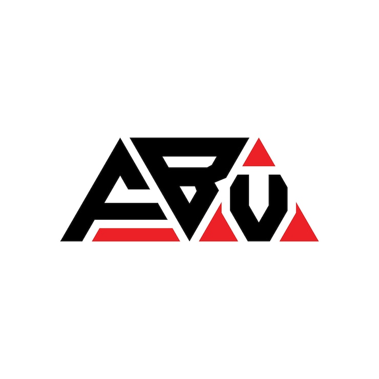 Vector el diseño del logotipo del triángulo fbv con forma de triángulo el diseño del monograma del logotipo triángulo vector fbv la plantilla del logotipo con color rojo el logotipo triangular fbv sencillo elegante y lujoso el logotipo fbv