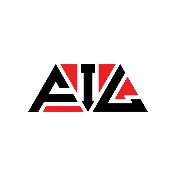Vector diseño del logotipo del triángulo fil con forma de triángulo diseño del monograma del logotipo fil con triángulo vector del logotipo de la plantilla fil con color rojo logotipo triangular fil simple elegante y lujoso logotipo fil
