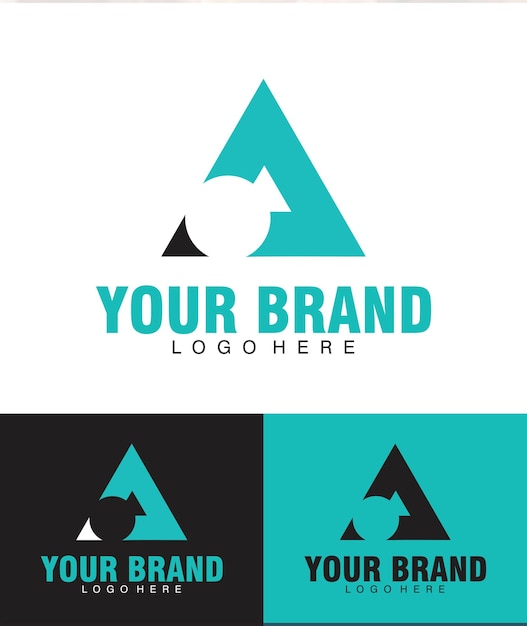 Diseño de logotipo de triángulo y flecha para la marca empresarial