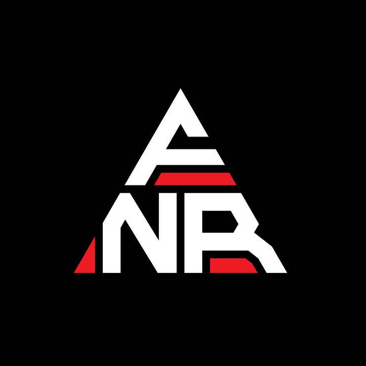 Vector diseño del logotipo del triángulo fnr con forma de triángulo diseño del logotipo triángulo monograma fnr triángulo vectorial plantilla del logotipo con color rojo fnr logotipo triangular sencillo elegante y lujoso