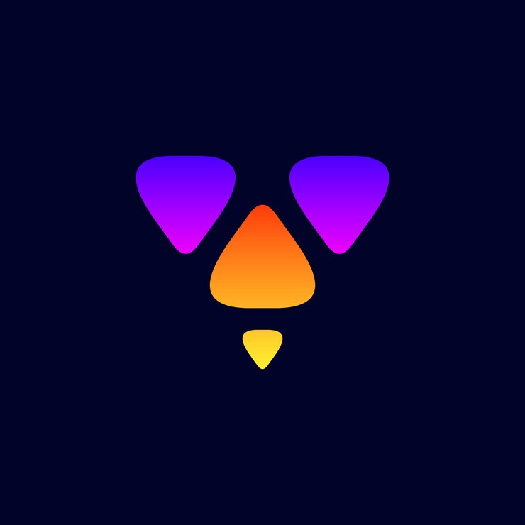 Vector diseño de logotipo de triángulo en forma de v abstracto