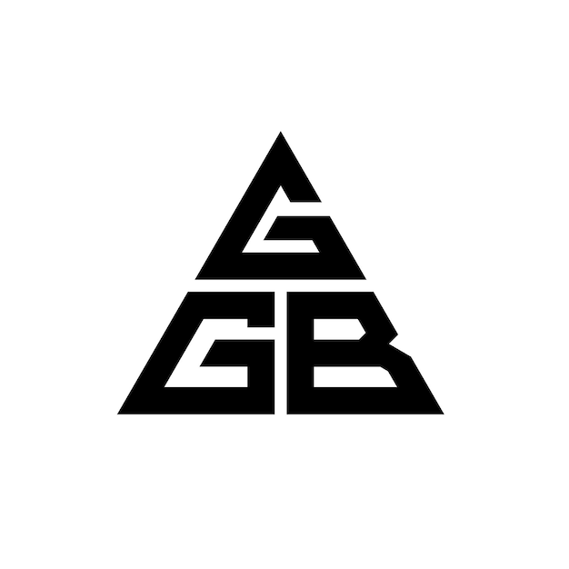 Vector el diseño del logotipo del triángulo ggb con forma de triángulo, el diseño del monograma ggb triángulo vectorial, la plantilla del logotipo con color rojo, el logotipo triangular ggb simple, elegante y lujoso.