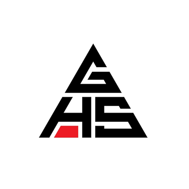 Vector el diseño del logotipo del triángulo de ghs con forma de triángulo ghs triángulo diseño de logotipo monograma ghs triangle vector logotipo plantilla con color rojo ghs logotipo triangular sencillo elegante y lujoso
