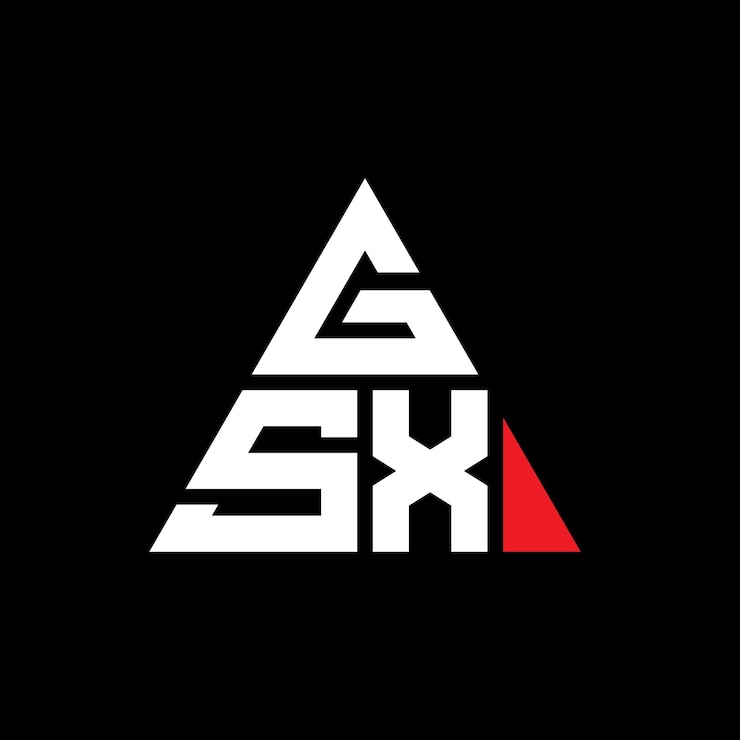 Vector diseño del logotipo del triángulo gsx con forma de triángulo diseño del monograma del logotipo gsx triángulo vectorial plantilla del logotipo con color rojo logotipo triangular gsx simple elegante y lujoso