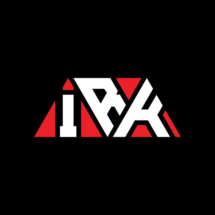 Vector diseño del logotipo del triángulo irk con forma de triángulo diseño del monograma del logotipo triangular irk