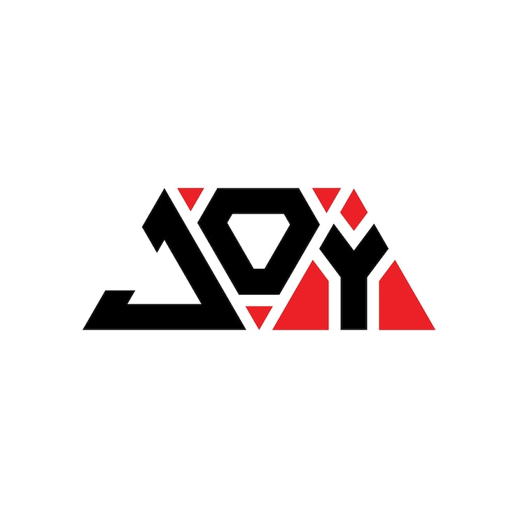 Vector el diseño del logotipo del triángulo joy con forma de triángulo el diseño del monograma joy triángulo vector del logotipo de la plantilla con color rojo joy logotipo triangular sencillo elegante y lujoso logo joy