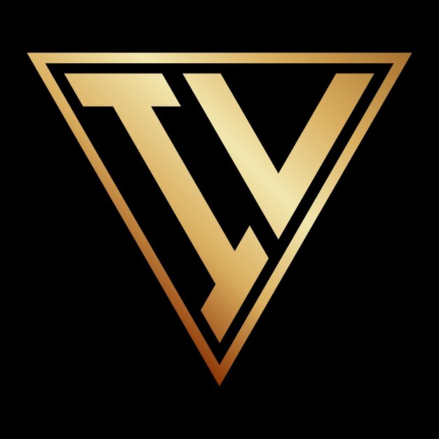 Diseño del logotipo del triángulo de la letra IV