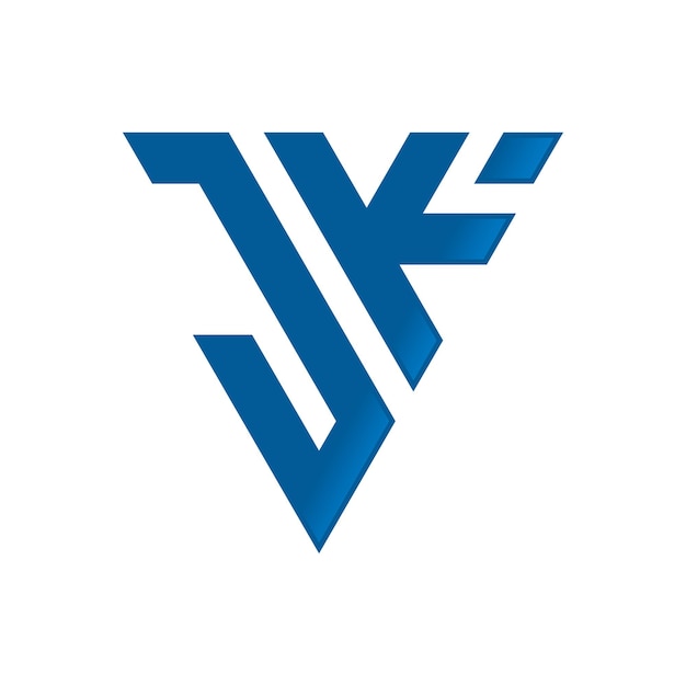 Diseño del logotipo del triángulo de la letra JK