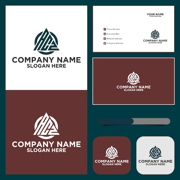 Diseño de logotipo de triángulo de letra RCZ. Monograma de letra RCZ en forma de círculo. Logotipo del monograma mayúscula del círculo vinculado de la letra inicial RCZ.