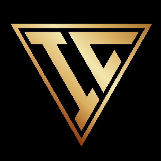Diseño del logotipo del triángulo de letras IC