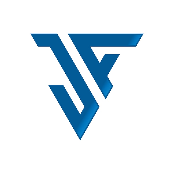 Vector diseño del logotipo del triángulo de letras ja